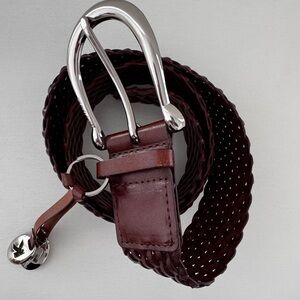 Michael Kors Women's Dark Brown Braided Belt